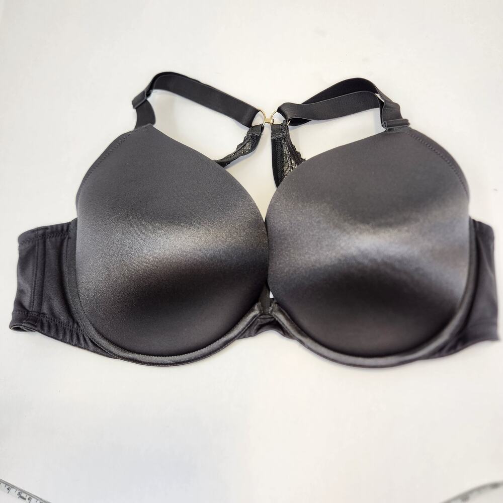 Cacique Boost Plunge Convertible Lace Strap Bra Size 42 DD Racerback Dark Gray